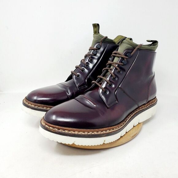 OAMC Compression Boots Mens 11 Burgundy Bull Leather‎ Lace Up Ankle Shoes Vibram main image 4